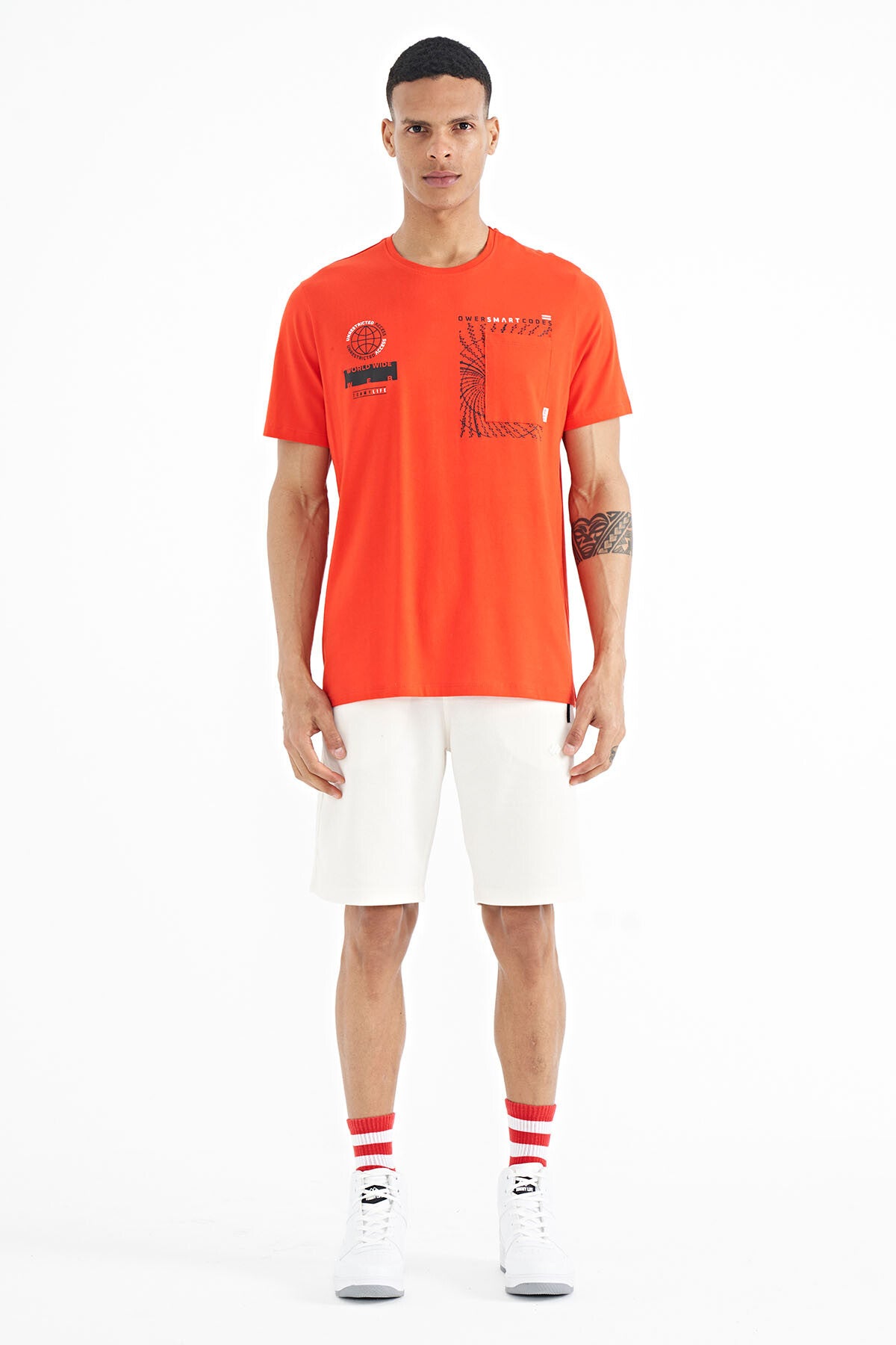 Fiesta Cep Detailed Printed O Collar Men's T-shirt - 88184