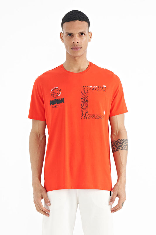 Fiesta Cep Detailed Printed O Collar Men's T-shirt - 88184