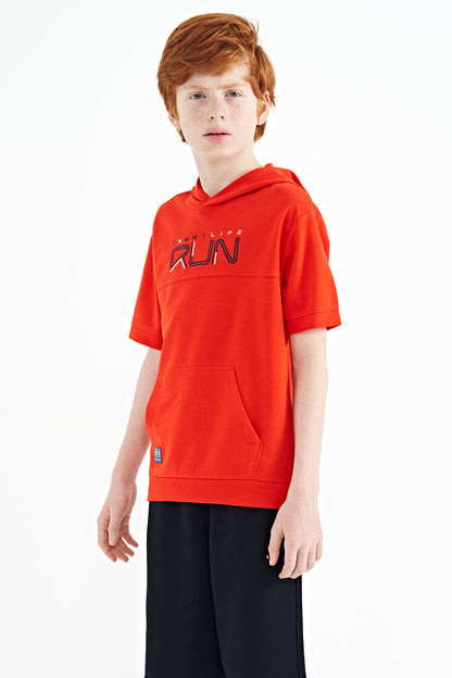 Fiesta Kangaroo Print Hooded Oversize Boys' T-Shirt - 11160