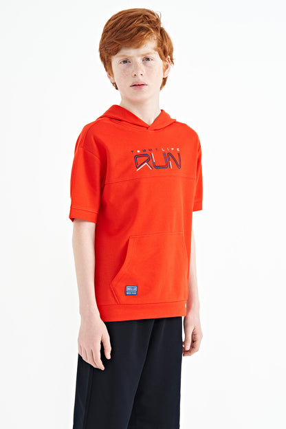 Fiesta Kangaroo Print Hooded Oversize Boys' T-Shirt - 11160
