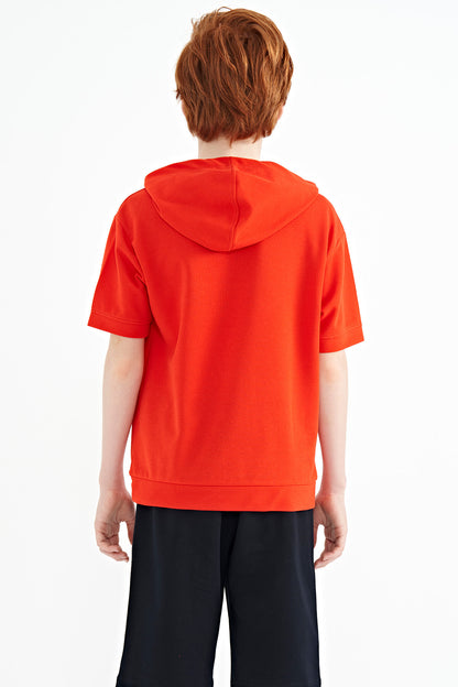 Fiesta Kangaroo Print Hooded Oversize Boys' T-Shirt - 11160