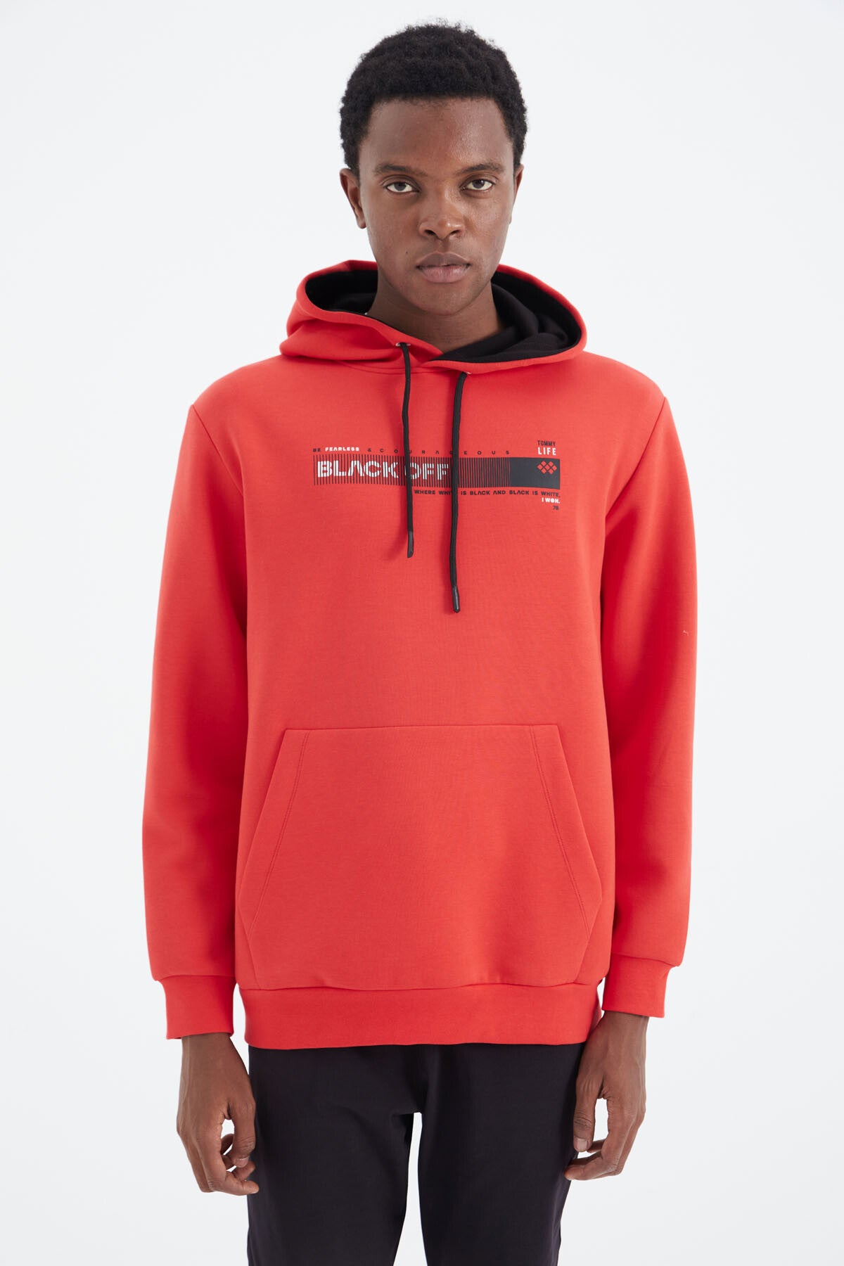 Fiesta Hooded Laced Print Detailed Relax Fit Men's Sweatshirt - 88287