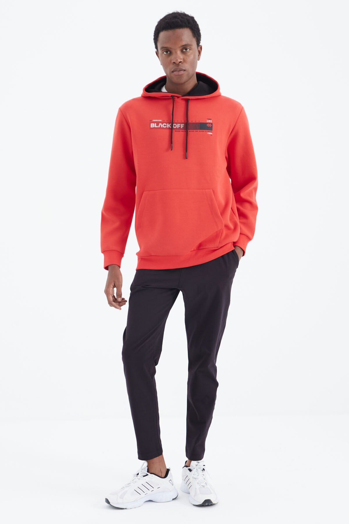 Fiesta Hooded Laced Print Detailed Relax Fit Men's Sweatshirt - 88287