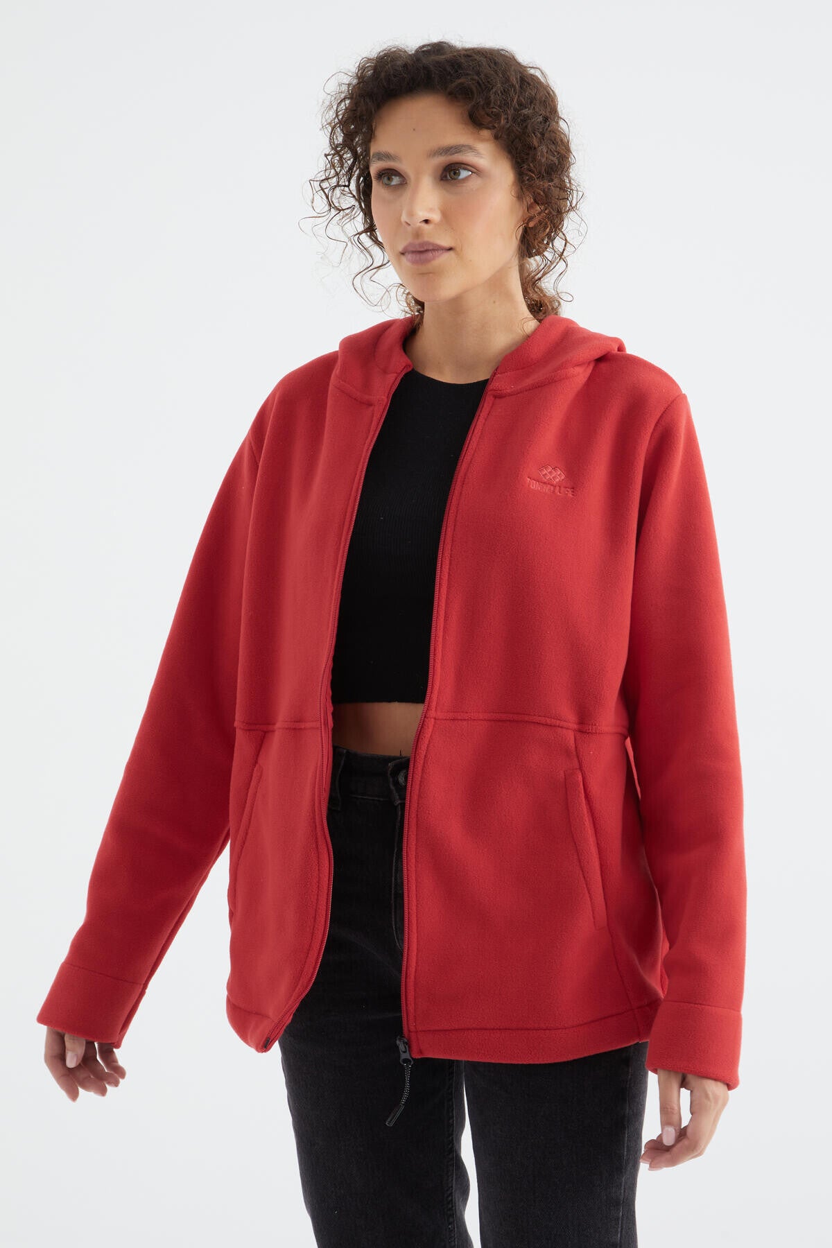 Fiesta Hooded Zippered Comfort Fit Women's Fleece Sweatshirt - 97233