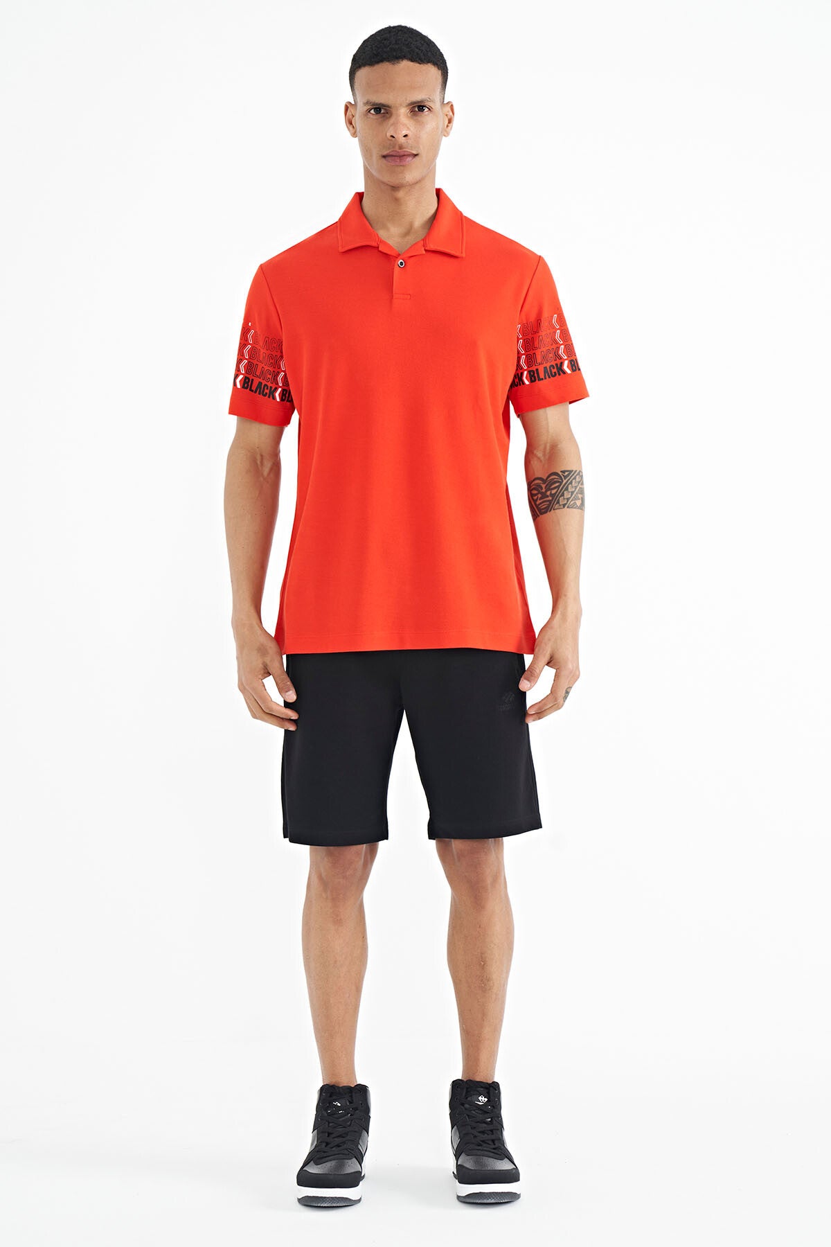 Fiesta Printed Collar Detailed Polo Standard Fit Men's T-shirt - 88240