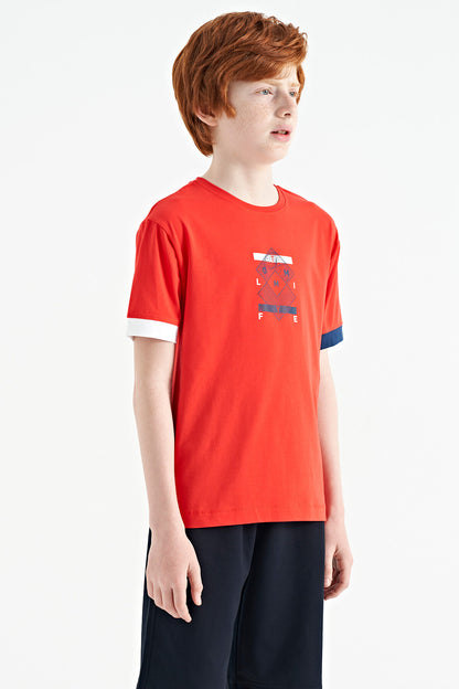 Fiesta Colorful Detailed Printed Oversize Boys' T-Shirt - 11137