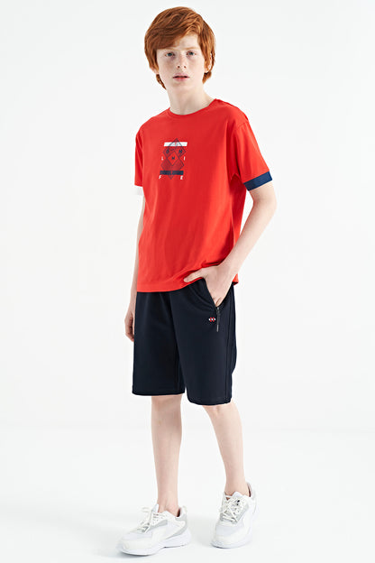 Fiesta Colorful Detailed Printed Oversize Boys' T-Shirt - 11137