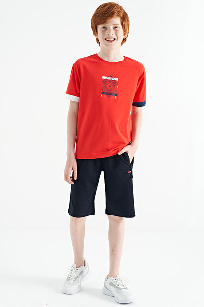 Fiesta Colorful Detailed Printed Oversize Boys' T-Shirt - 11137