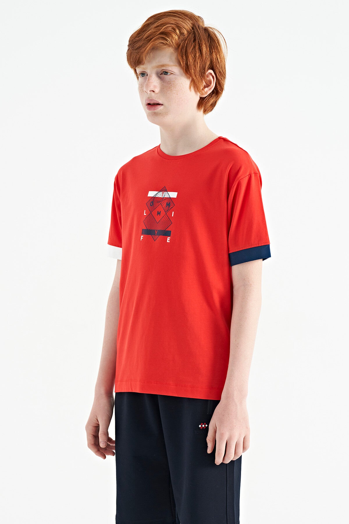Fiesta Colorful Detailed Printed Oversize Boys' T-Shirt - 11137