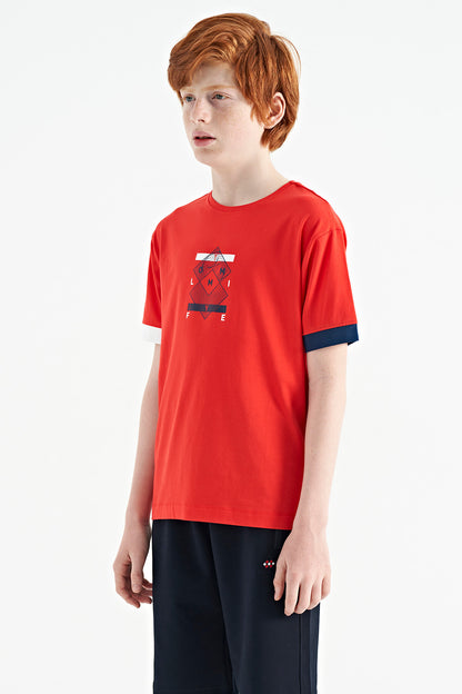 Fiesta Colorful Detailed Printed Oversize Boys' T-Shirt - 11137
