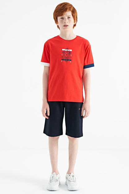 Fiesta Colorful Detailed Printed Oversize Boys' T-Shirt - 11137