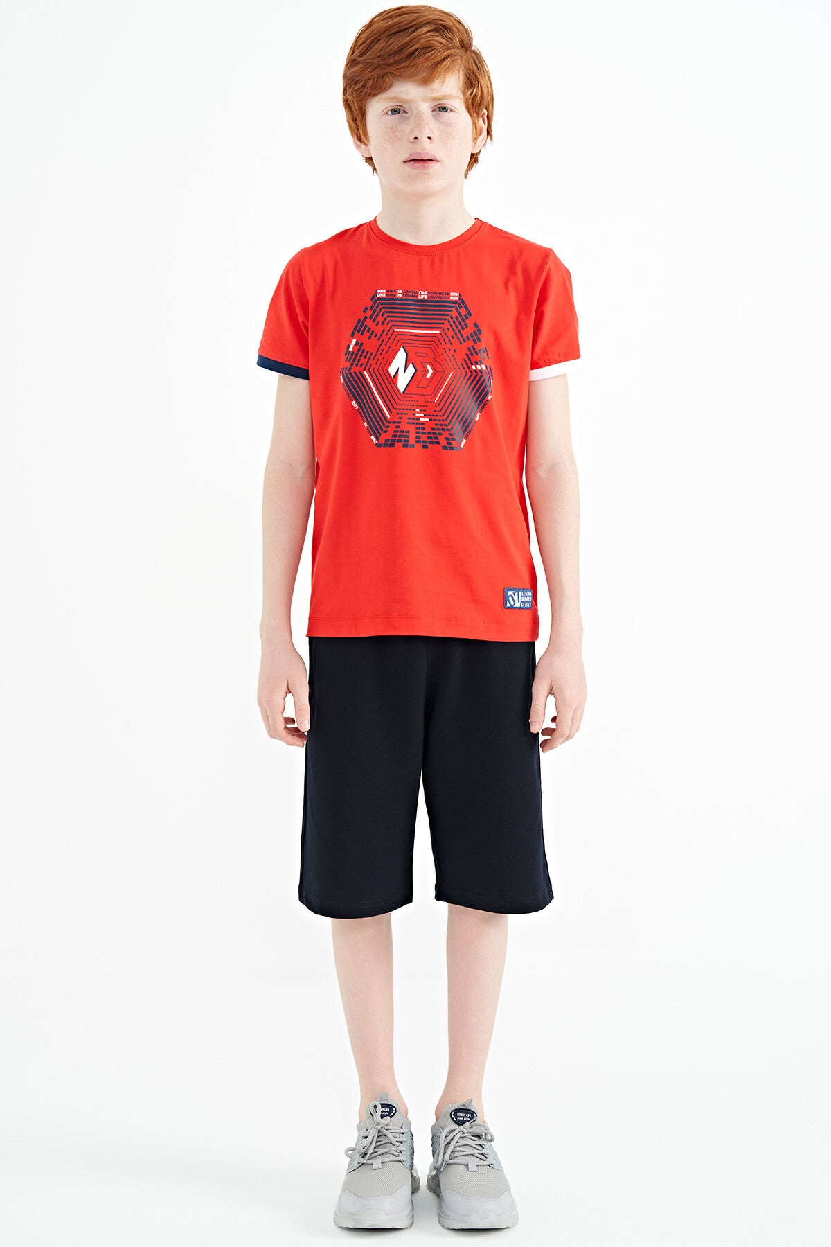 Fiesta Multi-Colored Detailed Printed Standard Fit Boys' T-Shirt - 11156