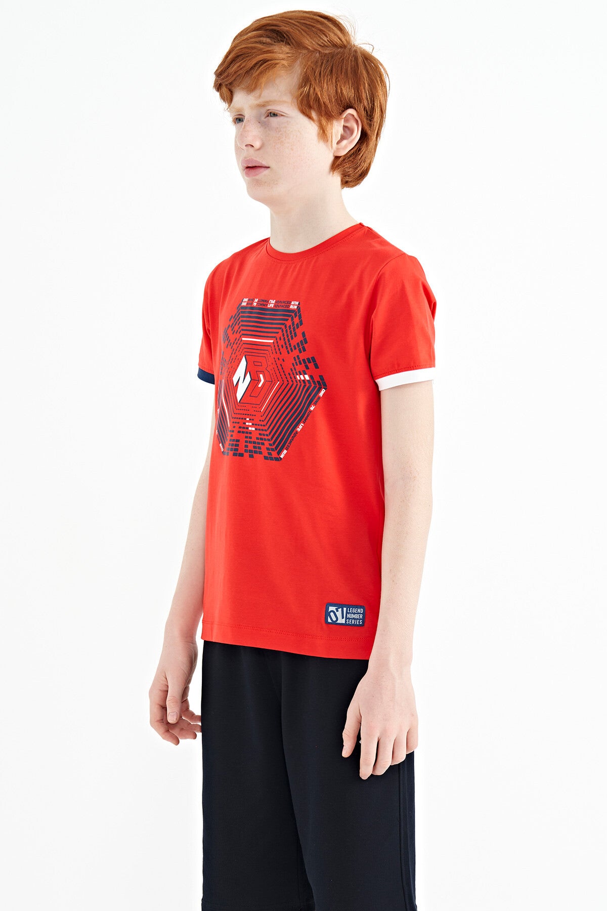 Fiesta Multi-Colored Detailed Printed Standard Fit Boys' T-Shirt - 11156