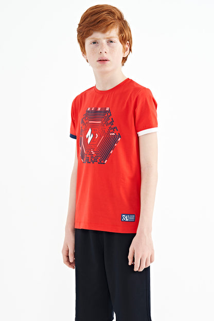 Fiesta Multi-Colored Detailed Printed Standard Fit Boys' T-Shirt - 11156