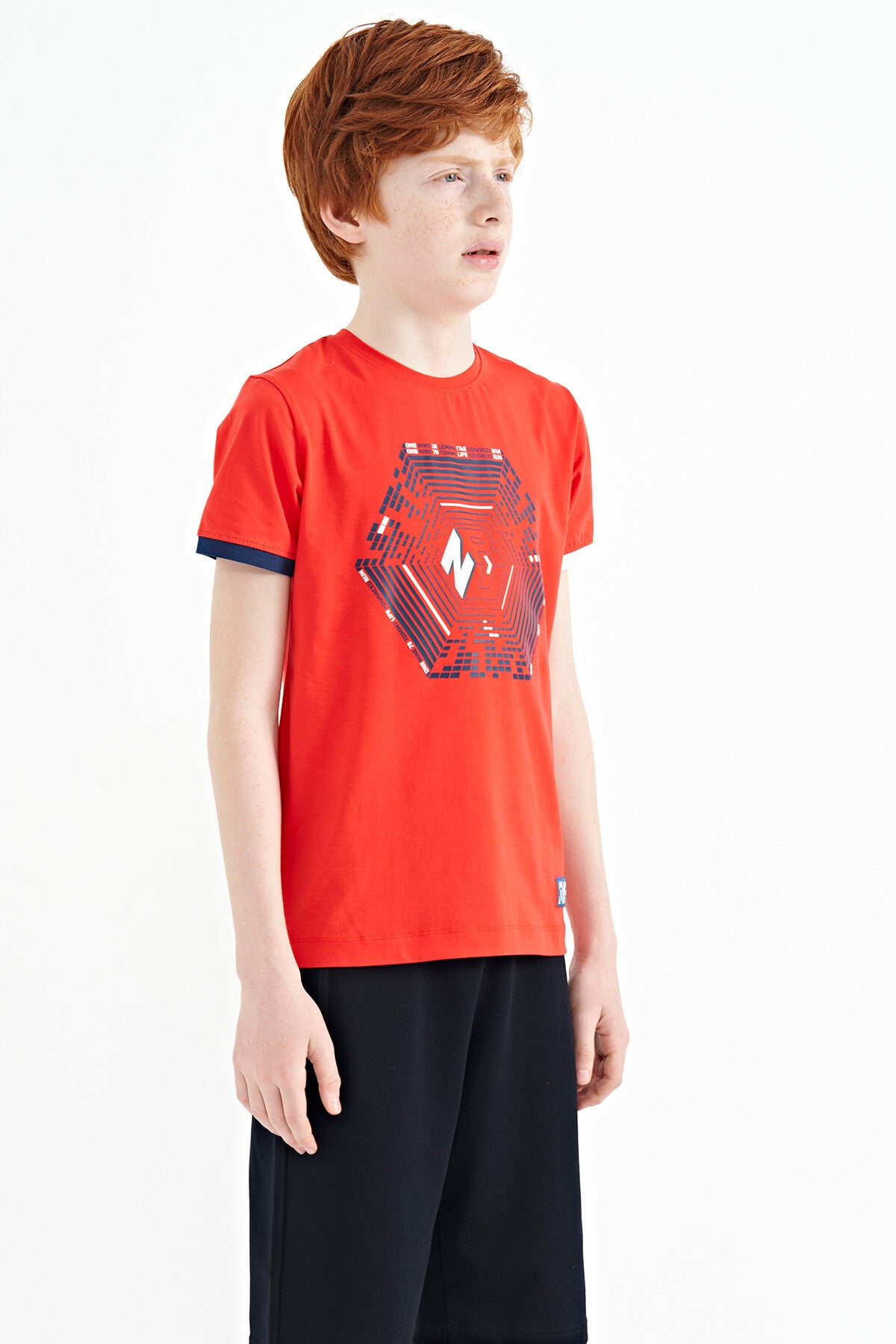 Fiesta Multi-Colored Detailed Printed Standard Fit Boys' T-Shirt - 11156