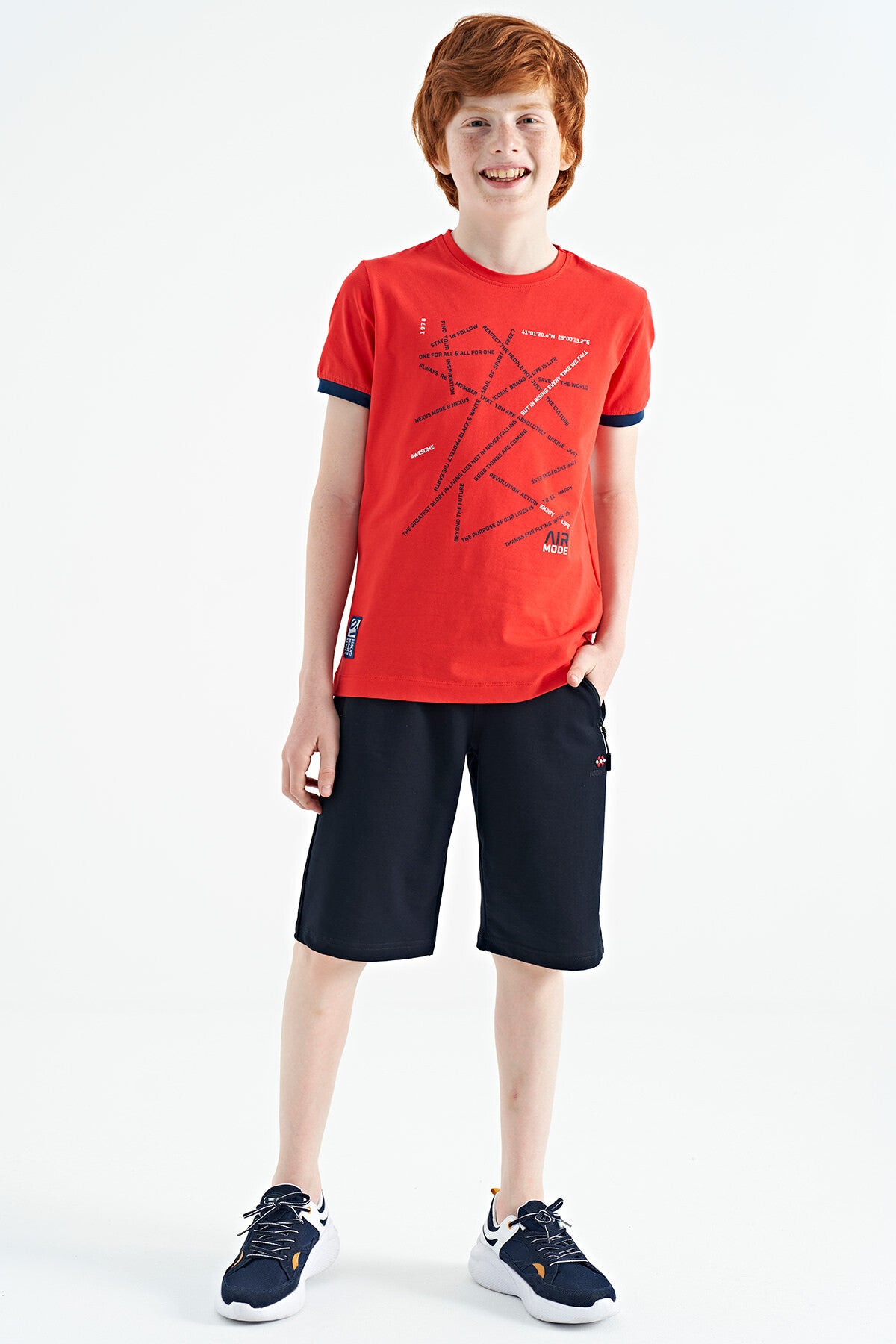 Fiesta Minimal Print Standard Fit O Neck Boys T-Shirt - 11132