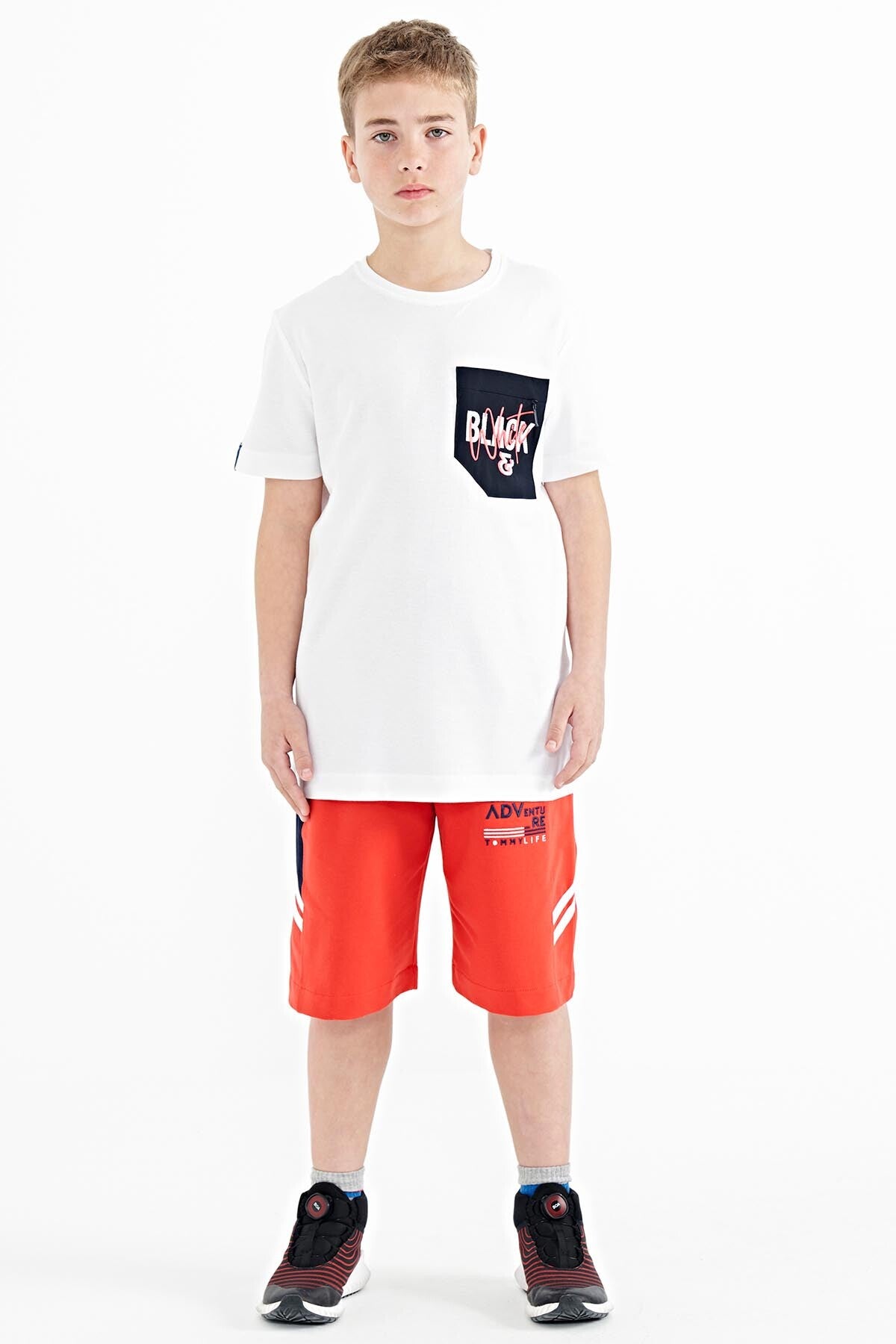 Fiesta Embroidered Pattern Laced Standard Fit Boys' Shorts - 11124