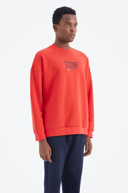 Fiesta O Neck Print Detailed Relax Fit Men's Sweatshirt - 88284
