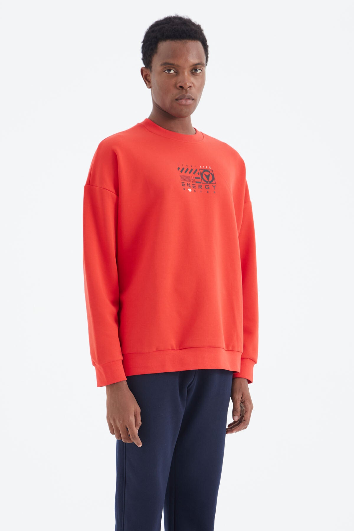 Fiesta O Neck Print Detailed Relax Fit Men's Sweatshirt - 88284