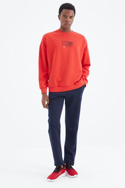 Fiesta O Neck Print Detailed Relax Fit Men's Sweatshirt - 88284