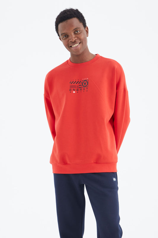 Fiesta O Neck Print Detailed Relax Fit Men's Sweatshirt - 88284