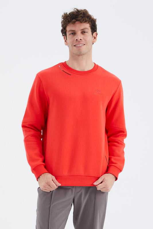 Fiesta O Collar Striped Detailed Basic Relax Fit Men's Sweatshirt - 88293