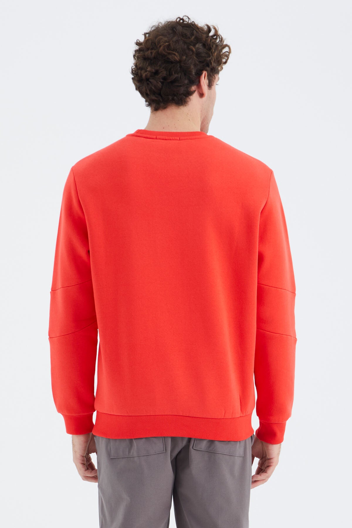 Fiesta O Collar Striped Detailed Basic Relax Fit Men's Sweatshirt - 88293