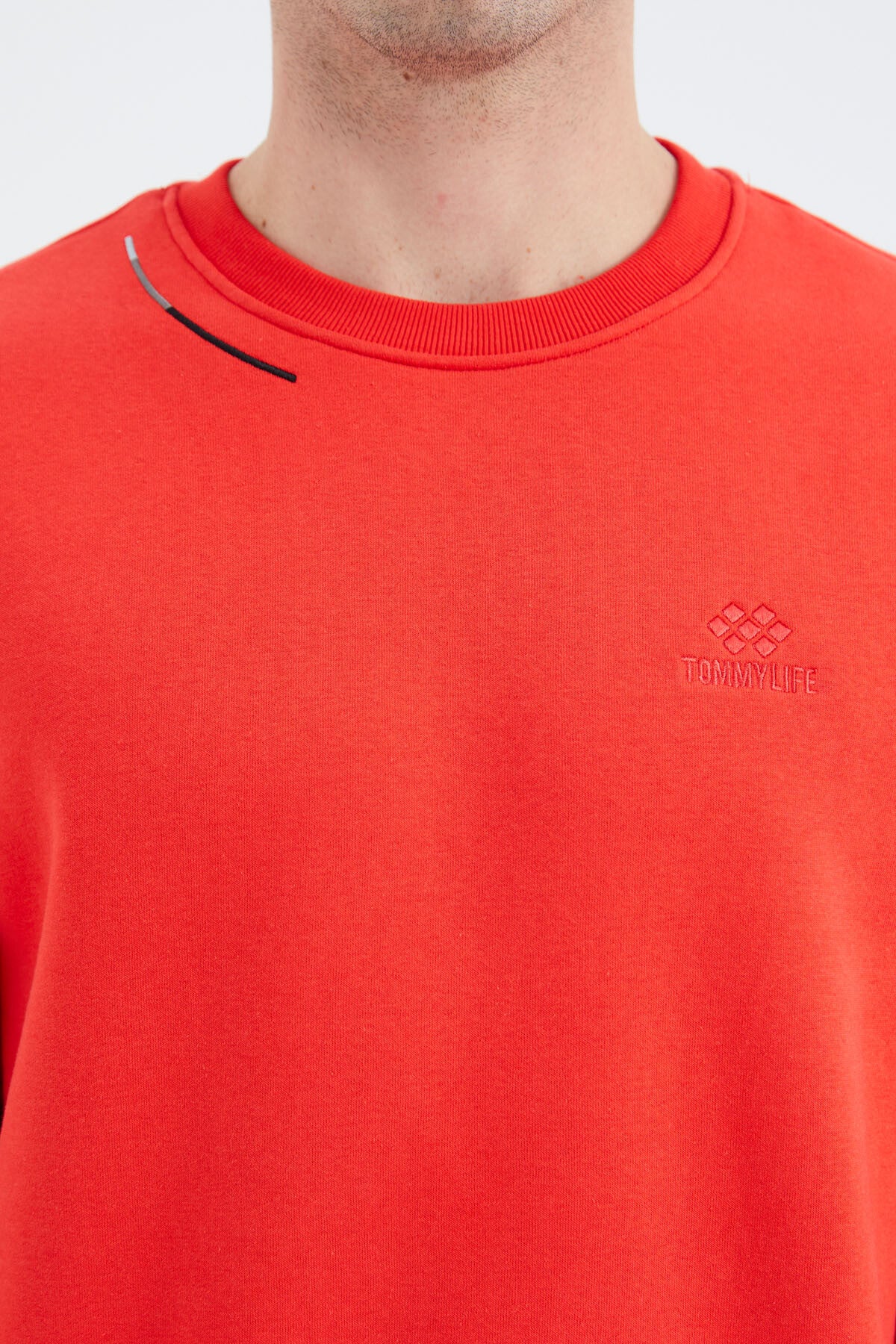 Fiesta O Collar Striped Detailed Basic Relax Fit Men's Sweatshirt - 88293