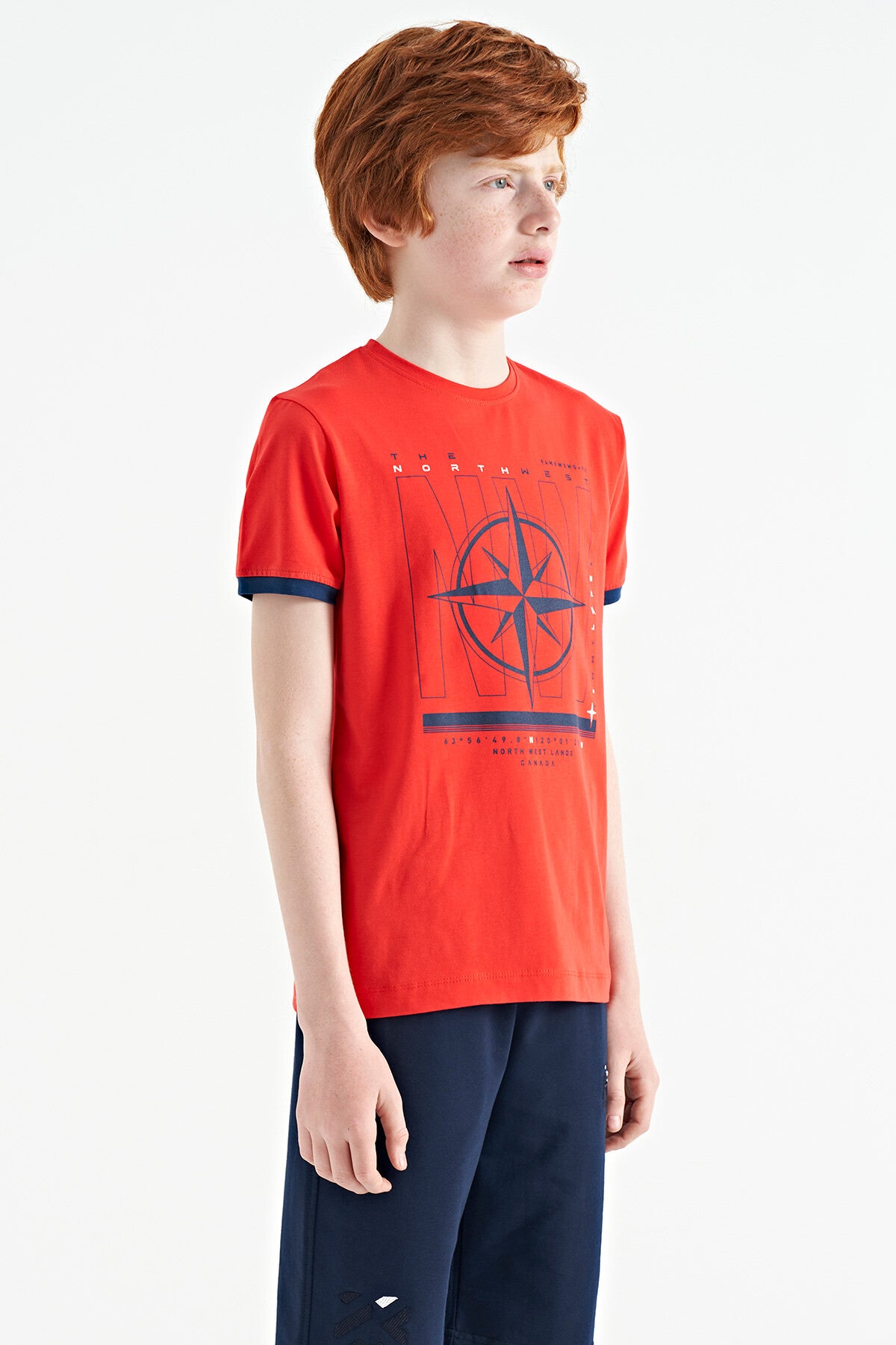 Fiesta Compass Printed Standard Cut O Neck Boys T-Shirt - 11106