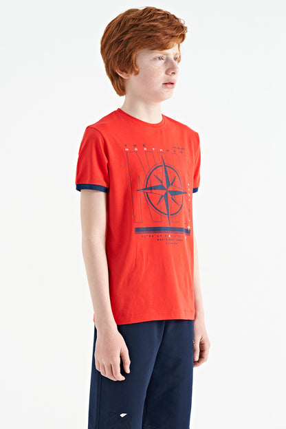 Fiesta Compass Printed Standard Cut O Neck Boys T-Shirt - 11106