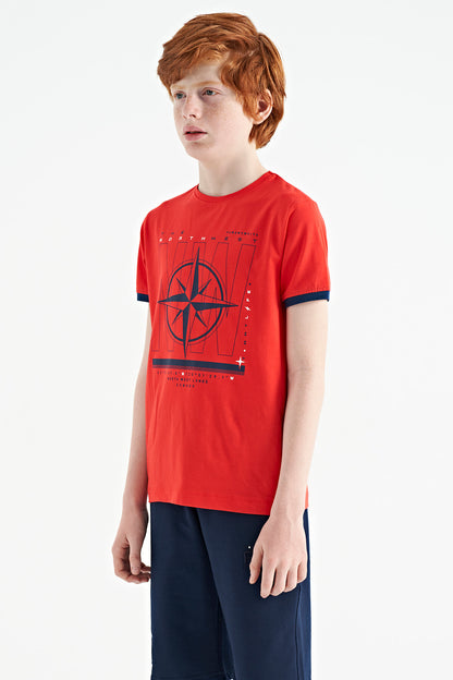 Fiesta Compass Printed Standard Cut O Neck Boys T-Shirt - 11106