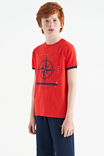 Fiesta Compass Printed Standard Cut O Neck Boys T-Shirt - 11106