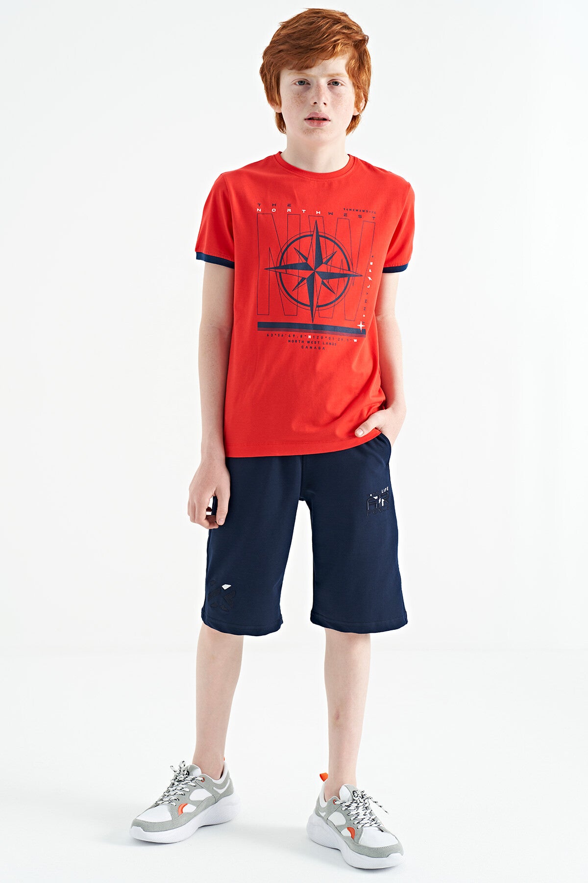 Fiesta Compass Printed Standard Cut O Neck Boys T-Shirt - 11106