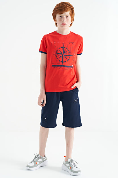 Fiesta Compass Printed Standard Cut O Neck Boys T-Shirt - 11106