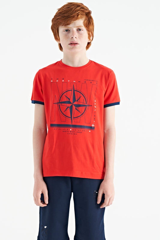 Fiesta Compass Printed Standard Cut O Neck Boys T-Shirt - 11106