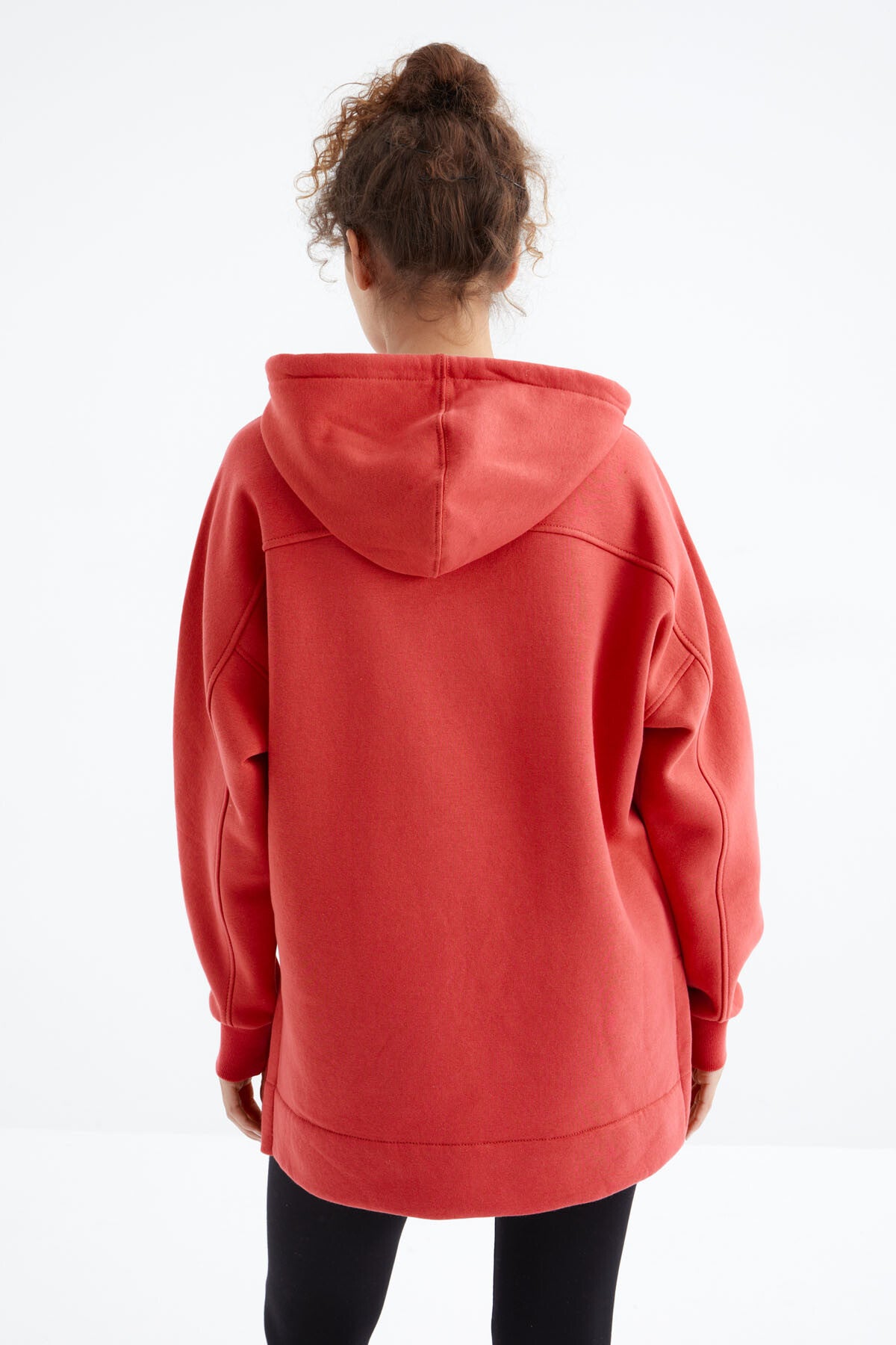 Fiesta Raglan Collar Basic Hooded Oversize Sweatshirt Tunic - 97242
