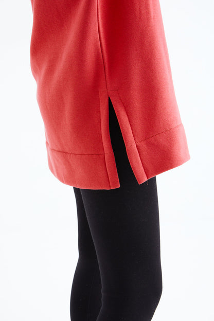 Fiesta Raglan Collar Basic Hooded Oversize Sweatshirt Tunic - 97242