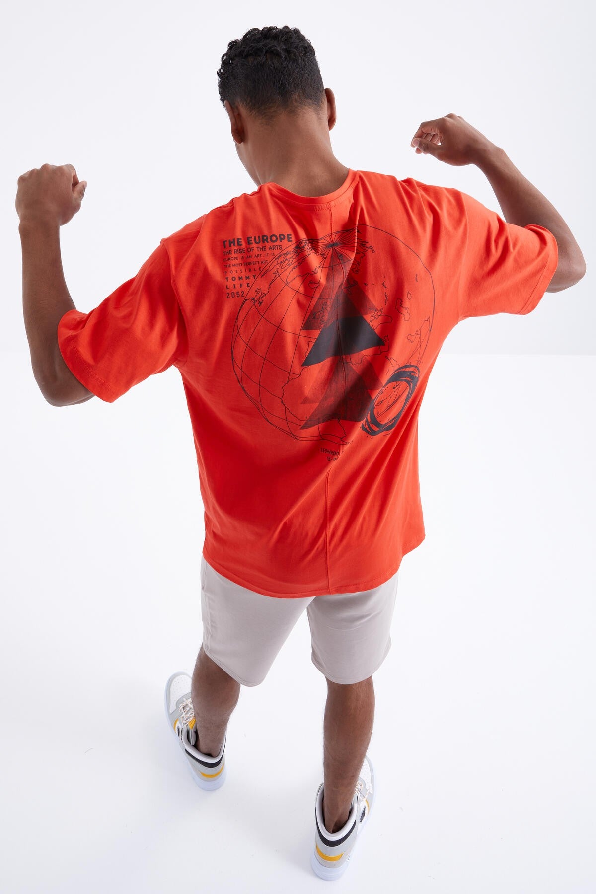 Round Collar Men's Oversize T-shirt - 88091