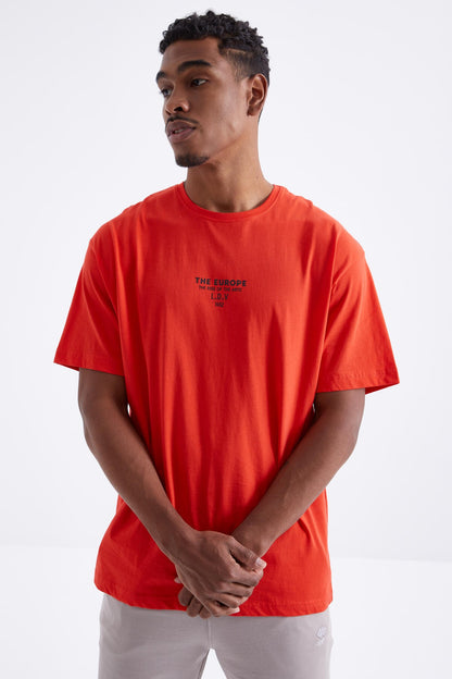 Round Collar Men's Oversize T-shirt - 88091