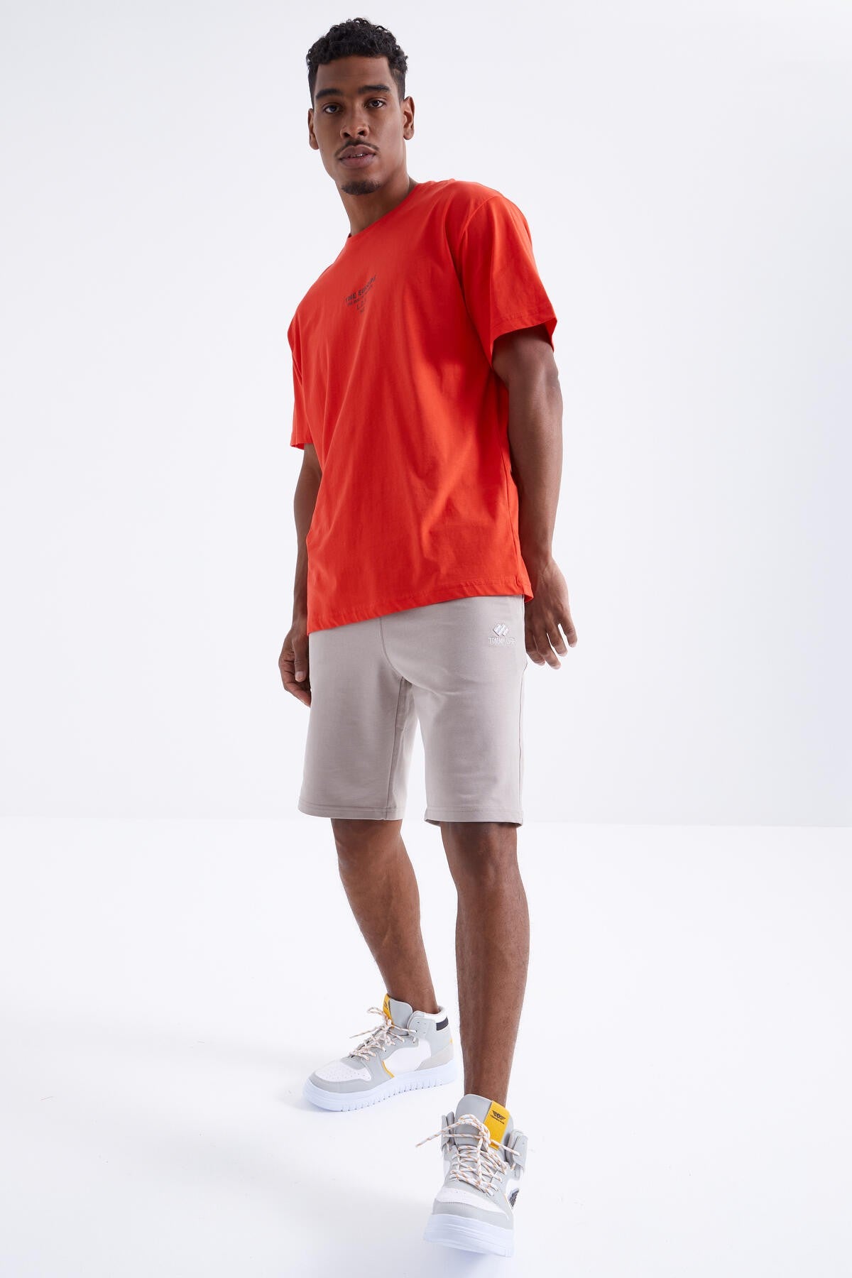 Round Collar Men's Oversize T-shirt - 88091