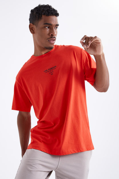 Round Collar Men's Oversize T-shirt - 88091
