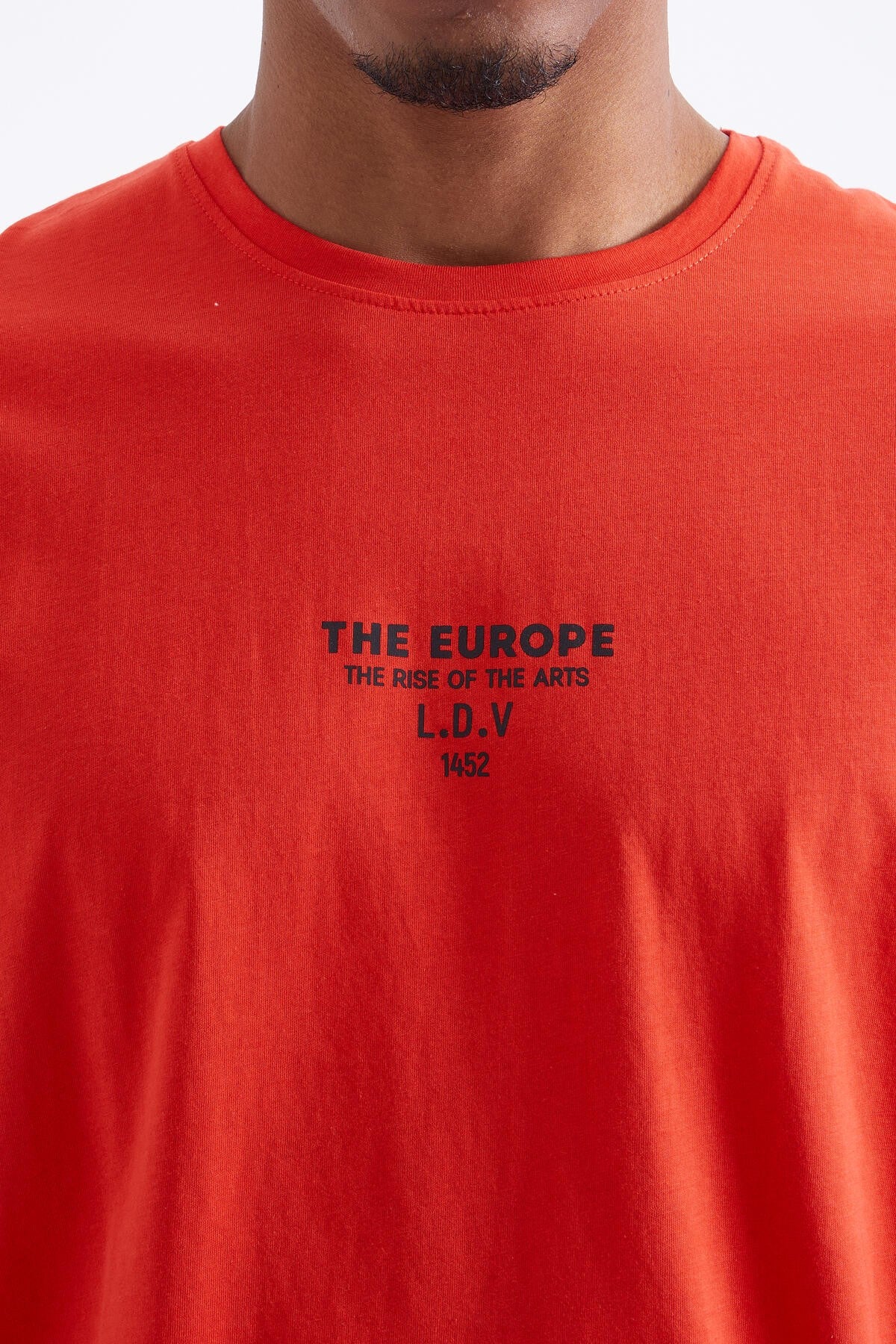 Round Collar Men's Oversize T-shirt - 88091