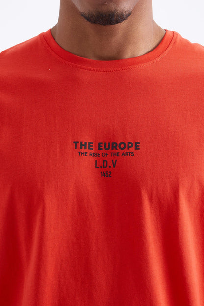 Round Collar Men's Oversize T-shirt - 88091