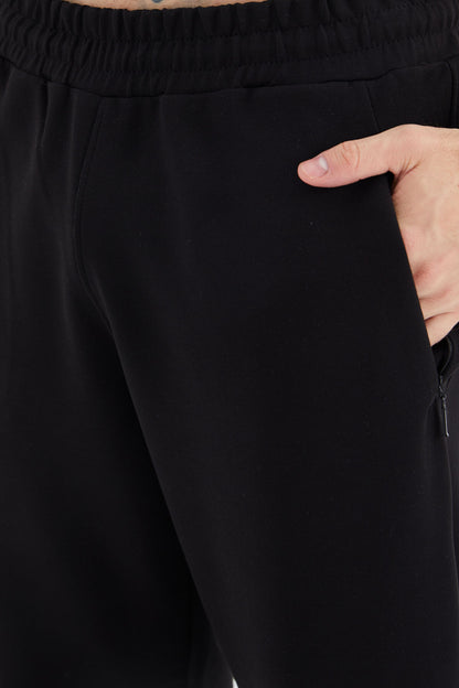 Fiesta - Black Stand-Up Collar Hidden Pocket Detailed Relax Fit Men's Tracksuit Set - 85220
