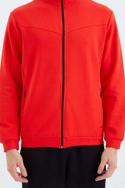 Fiesta - Black Stand-Up Collar Hidden Pocket Detailed Relax Fit Men's Tracksuit Set - 85220