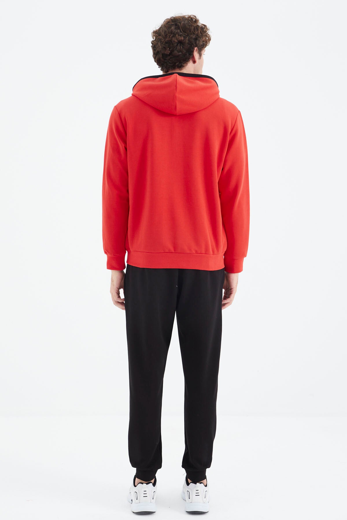 Fiesta - Black Hooded Half-Zip Pocket Detailed Men's Tracksuit Set - 85222