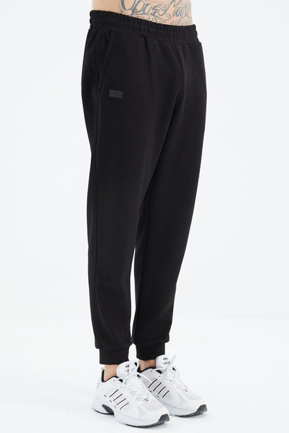 Fiesta - Black Hooded Half-Zip Pocket Detailed Men's Tracksuit Set - 85222
