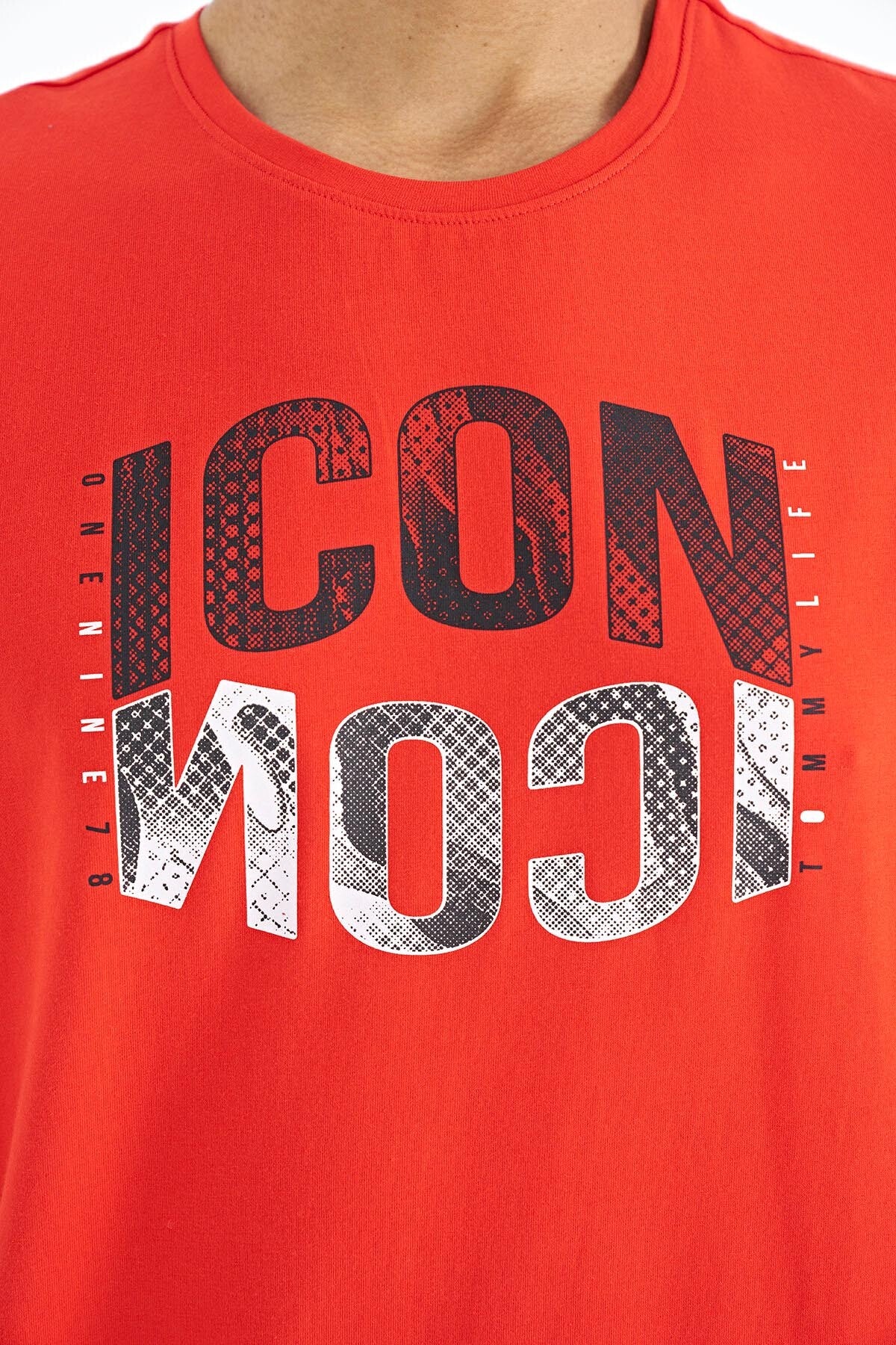 Fiesta Print Lettering O Neck Standard Fit Men's T-Shirt - 88174