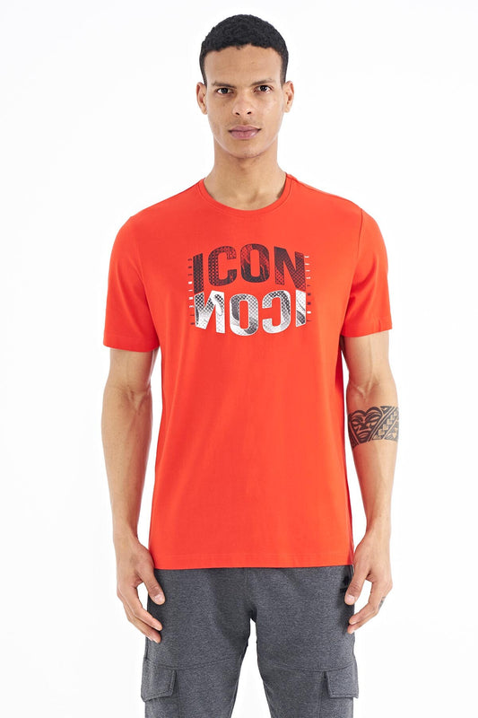 Fiesta Print Lettering O Neck Standard Fit Men's T-Shirt - 88174