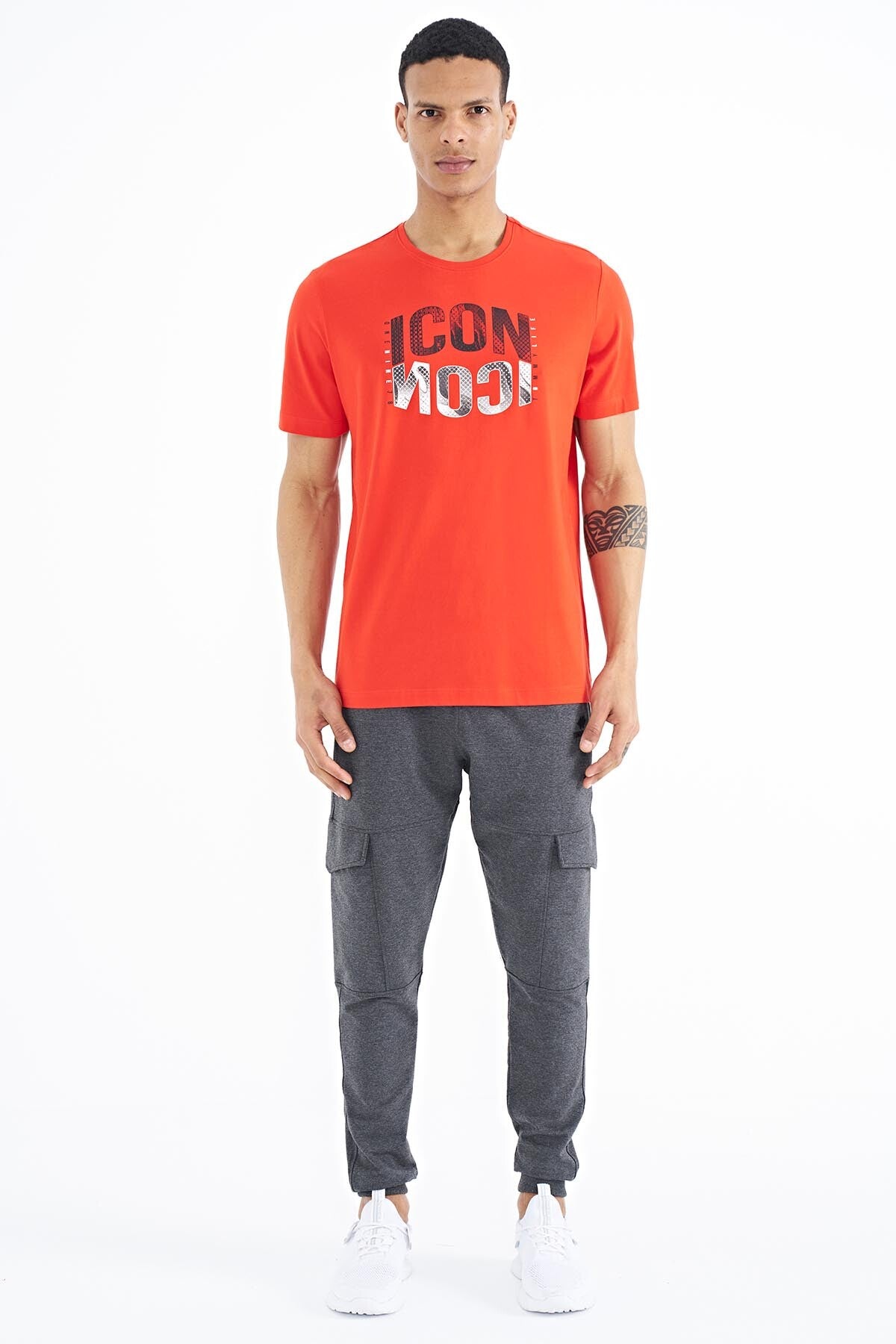 Fiesta Print Lettering O Neck Standard Fit Men's T-Shirt - 88174